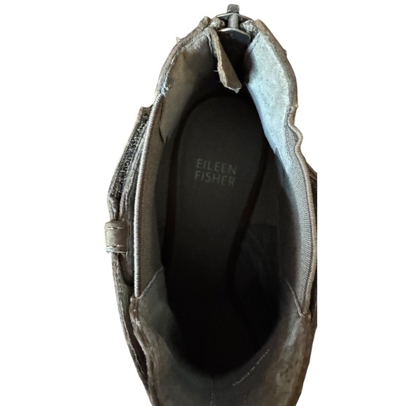 Eileen Fisher Womens Sandals Vero Cuoio Leather Peep Toe Back Zip Heeled 8.5M - Picture 5 of 9